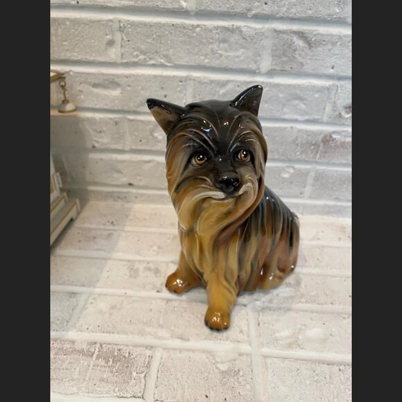 Yorkshire Terrier Figurine - Large Vintage Porcelain - Hand Painted in Italy - Picture 3 of 10